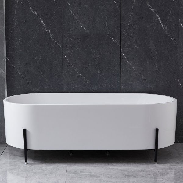 Badkar med ben 170cm | Helgjutet i akryl | Runda kanter