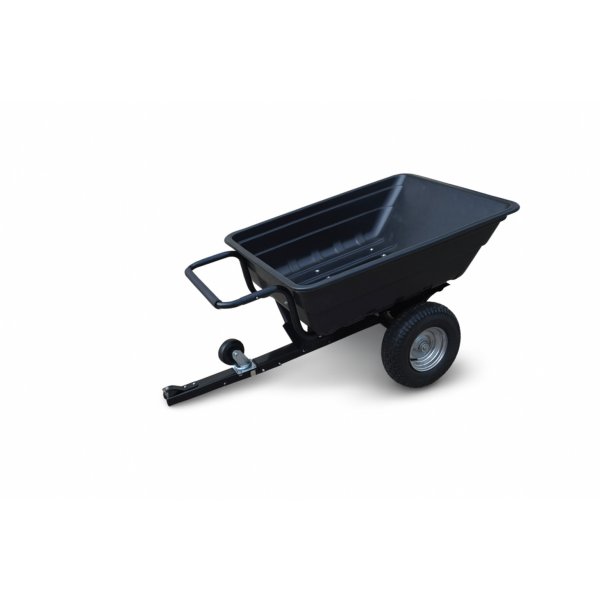 Transportvagn med tippfunktion | 300KG Lastkapacitet & terrnghjul | Skjut & dragbar | Svart