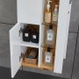 Badrumspaket | Kommod, LED-spegel och hgskp | Hgblank vit