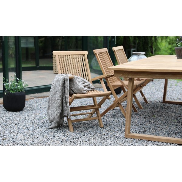 Salt� utematgrupp matbord 240x100 cm med 6 st karmstolar - Teak