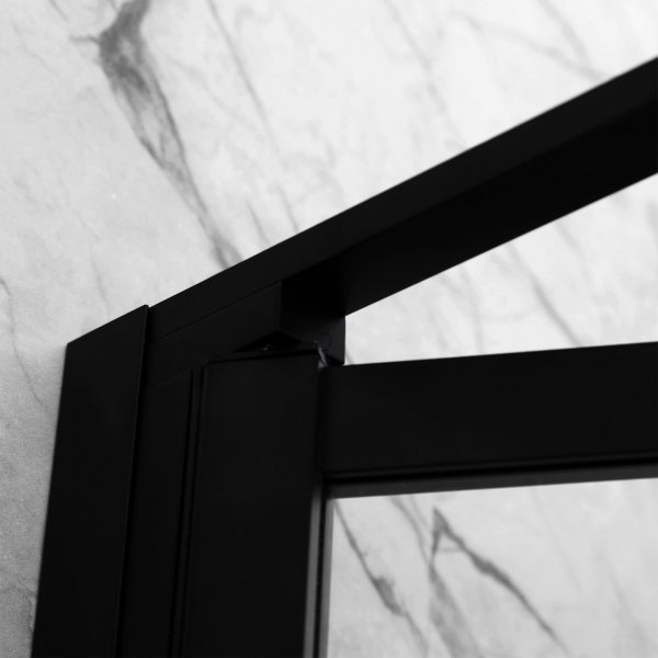 Duschhrna med svarta profiler | 6mm skerhetsglas