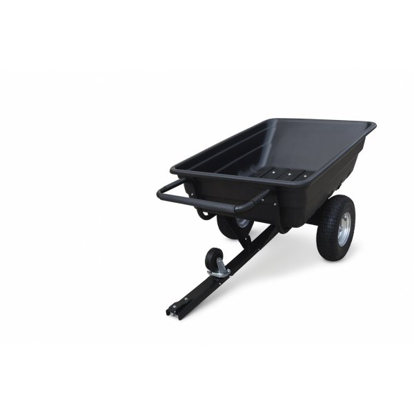 Transportvagn med tippfunktion | 300KG Lastkapacitet & terrnghjul | Skjut & dragbar | Svart