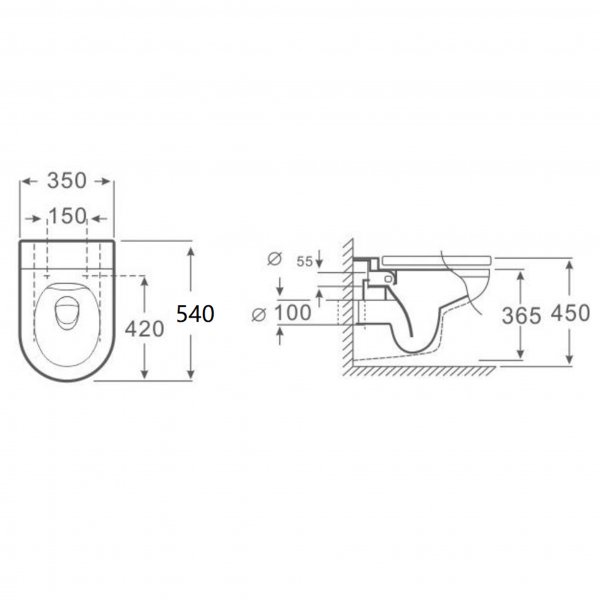 Toalettpaket | Vägghängd toalett 540 & Dold cistern Toalettpaket | Vägghängd toalett 540 & Dold cistern
