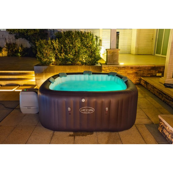 Bestway Maldives HydroJet PRO | Uppblsbart spabad 201x201x80 cm | 7 personer, LED-belysning & HydroJet massage