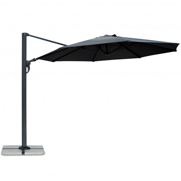 Premiumparasoll 3,5x3,5m med granitfot | Gr