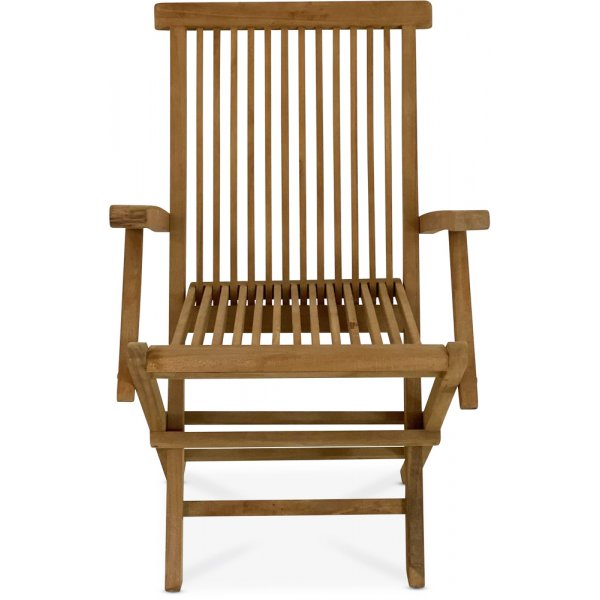 Salt� f�llbar teakstol med armst�d � Klassisk utestol i teak