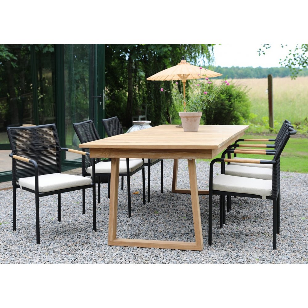 Trädgårdsbord 240 cm | Massivt teakträ, plats för många & tidlös design | Saltö