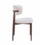 Matstol i beige tyg med valn�tsf�rgad stomme, 4-pack | Ingrid