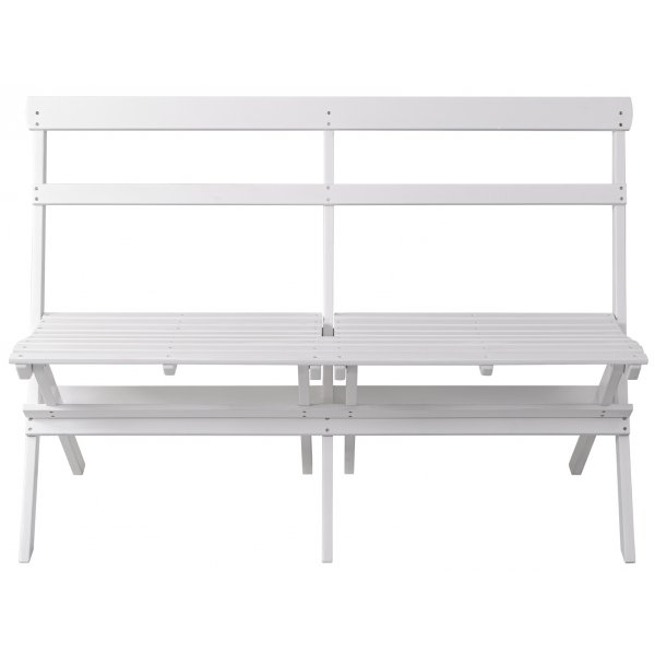 Tr�dg�rdssoffa 130 cm i vitlaserat tr� | Bj�rk�
