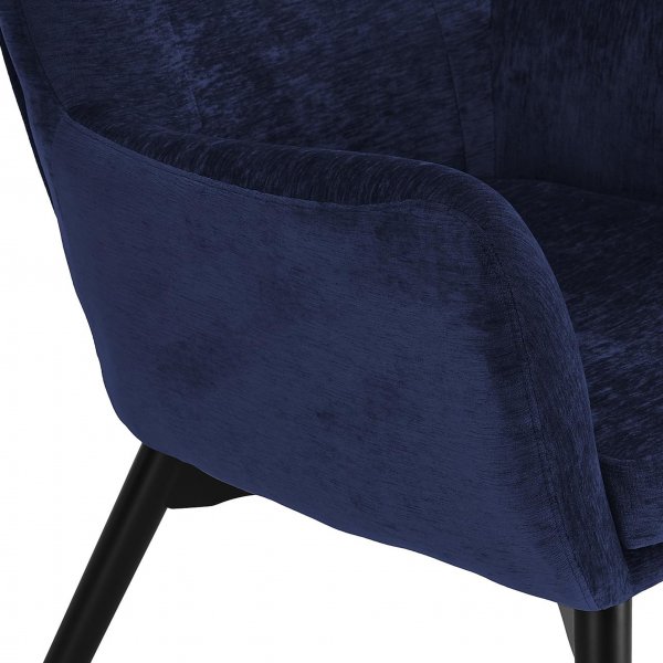 Elegant textilfåtölj med hög rygg | Mörkblå | Kim Elegant textilfåtölj med hög rygg | Mörkblå | Kim