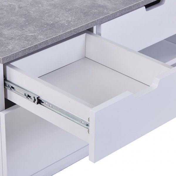 TV-b�nk med rymlig f�rvaring | Vit/gr� | Malte