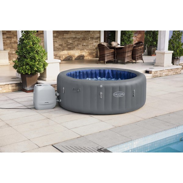 Lay-Z-Spa Santorini Smart HydroJet Pro 7 (216x80 cm) | Uppblsbart spabad fr 7 personer med appstyrning och HydroJet-massage