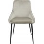 Matstolar i beige sammet med svarta metallben, 2-pack | Theo
