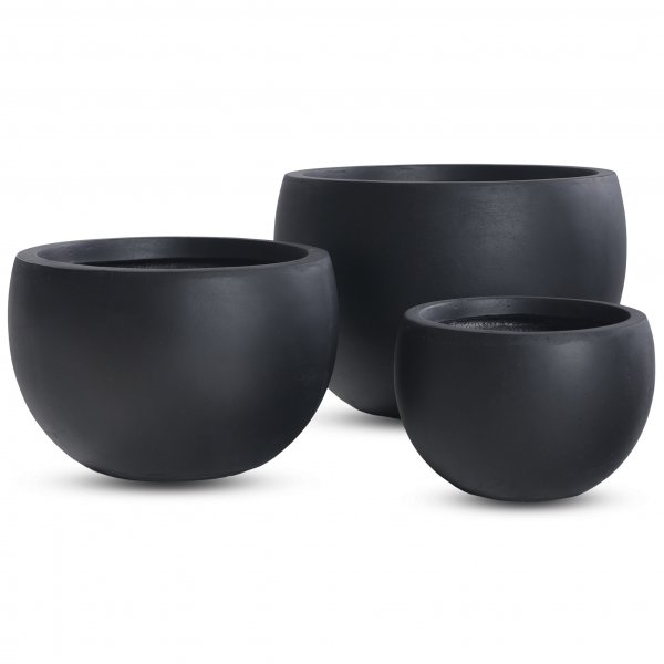 Fiberarmerade utekrukor | 3-pack | Granitsvart