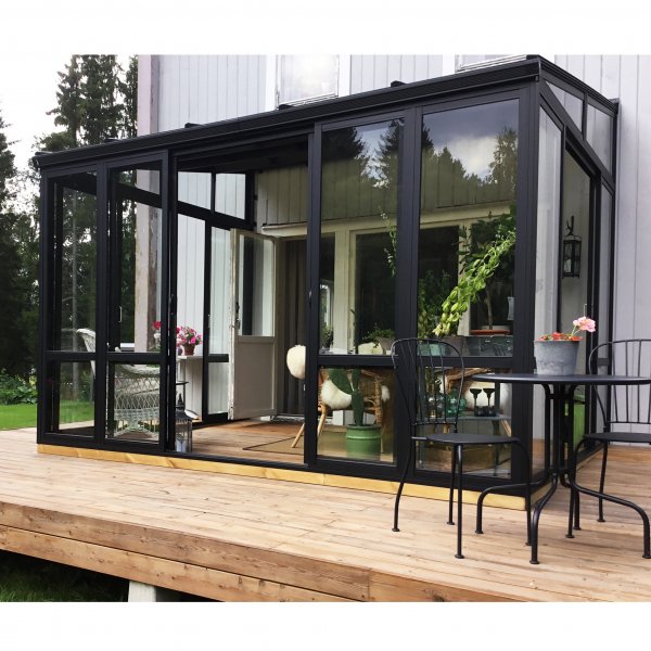 Uterum 10,7m | Skerhetsglas och kanalplast | Aluminiumstomme | Svart