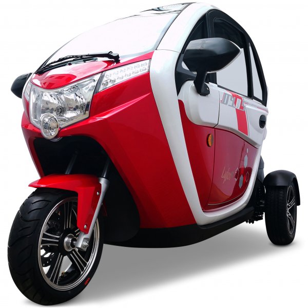 Elmopedbil trehjulig 2000W | Klass 1 | 45 km/tim | R�d