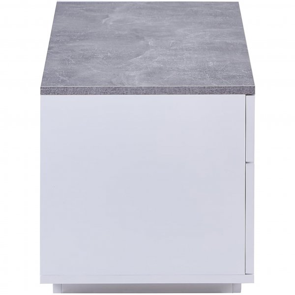 TV-b�nk med rymlig f�rvaring | Vit/gr� | Malte