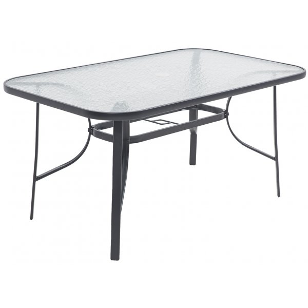 Växjö utegrupp komplett med bord | 6 positionsstolar och parasoll | Svart | Växjö utegrupp komplett med bord | 6 positionsstolar och parasoll | Svart |