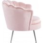 F�t�lj i rosa sammet med kromade ben och v�gformat ryggst�d | Kingsley