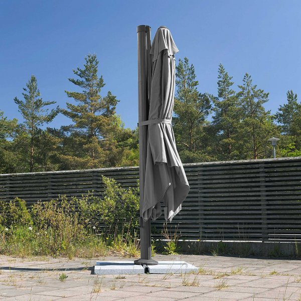 Premiumparasoll 3x3m | Fyrkantigt | Grå Premiumparasoll 3x3m | Fyrkantigt | Grå