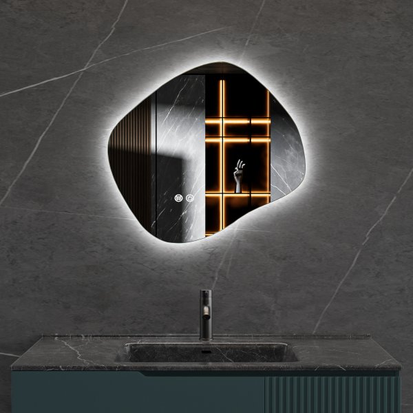 LED-spegel 80x72 cm | Anti-Fog | Justerbar belysning | Lyfco