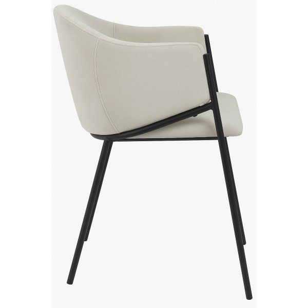 Karmstolar i beige tyg med svarta metallben, 2-pack | Stacey Karmstolar i beige tyg med svarta metallben, 2-pack | Stacey